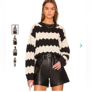 LINE & DOT xREVOLVE Beckett Sweater Black and Ivory Size Small